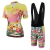 Maillot de cyclisme à fleurs pour femmes, ensemble de équipe professionnelle, vêtements de vélo d'été, Kits de Sports de montagne, A12, 2024