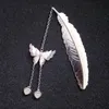 Luminous Feather Bookmark Creative Butterfly Meteor Shower Bookmarks Metal Estrela Estrela Estranha Artesanato Presente