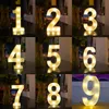 Strängar 3D LED Night Lamp Letter Digital Alphabet Light Wall Hanging Indoor Decor Wedding Party Diy D30