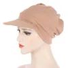Kadın Başkanı Wrap Türban Şapka SOILD Başörtüsü Çiçekler Kafa Giyim Uyku Kap Brim Türban Güneş Koruma Bere Şapka Güneş Kremi Kapaklar