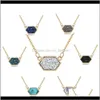 Colliers Pendentifs Jewelryamerica And Europe Womens Jewelry Handamde Gold / Sier Chain 7 Design Collier pendentif en pierre naturelle Ps0790 Drop De