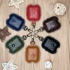 Leather Earphone Bags TPU Case for Apple Airpods 12 Pro Wireless Earbuds Protective Cover With Key Chain