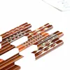 Household solid wood chopsticks with color strips Japanese iron wood gift chopsticks tableware