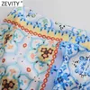 Zevity Women Vintage tkaniny Patchwork Floral Print Wiązany Sarong Spódnica Faldas Mujer Kobieta Side Zipper Chic Slim Vestidos Qun793 210730