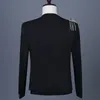 Mens Single Button Black Rivetti Blazer giacca Cappotti Stile punk Bar DJ Abbigliamento Uomo Cantante Stage Wear Costumi Rock and Roll 210522