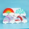 Rainbow Sensory Toys Rainbow Puzzle Toy Tie Dye Push Bubble Children Matematisk logik Silikon Child Fingertip Board Gamea50A09A0019242222