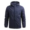 Wiatroszczelna kurtka Mężczyźni Wodoodporna Oddychająca Marka Casual Sport Outdoor Soild Hooded Coat Male S Hardshell Wind 210909