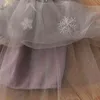 Sommar Casual 2 3 4 6 8 9 10 år Kids Clothing School Dance Broderi Floral Glitter Lace Tutu Kjol för Baby Girls 210701