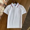 Polos Mens Classic Lettre broderie Modèle rayé Tops de mode Mens Polo High Quality Custom Casual Casual Short Manneves