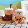 Bubble Tea Cup Boba Peluche Portachiavi Giocattolo Frutta Avocado Ciondolo Animale Portachiavi Portachiavi Dinosauro Pecora Portafoglio Borsa Pendenti Giocattoli per bambini Regalo