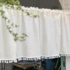 Curtain & Drapes Yellow Daisy Short Curtains For Kitchen Cabinet Small Window Door Partition Korean Pastoral Fresh Beige White Coffee Half