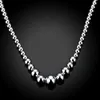 Lady's Sterling Silver Plated Large and small beads necklace GSSN195 fashion lovely 925 silver plate jewelry necklaces chain249n