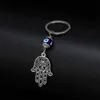 LUCKY EYE Tree Fatima Hamsa Hand Evil Eye Pendant Keychain Silver Color Ring Key Chain Car Keyring for Women Men Jewelry BE29 G1019