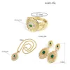 Chic Marocco Set di gioielli da sposa Color oro Orecchino a goccia Bracciale a polsino Collana con pendente a forma araba Regalo in metallo cavo6489665