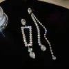 Ciondola lampadario moda fine argento placcato cristallo goccia d'acqua nappa orecchini per donna ragazza gioielli zircone S925 ago regalo