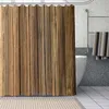 Niestandardowe stare drewniane zasłony prysznicowe DIY Łazienka kurtyna tkanina zmywalny poliester do wanny wystrój art. 210609