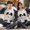 Women Pajama Sets Warm Winter Flannel Cartoon Pijamas Mujer Homewear Animal Sleepwear Man Home Clothes Suits Nightwear Pyjamas 210830