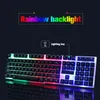 LED Bakgrundsbelysning USB-kabelansluten mekanisk gamer-tangentbord Muskit 1200dpi 104 Keycaps för dator PC-bärbar dator