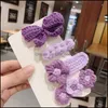 Accessoires de cheveux bébé, enfants maternité Oaoleer 4 pièces/ensemble enfants mignon bonbons tricot arc fleur ornement clips doux Barrette livraison directe