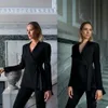 Smart Black Women Костюмы Slim Fit Office Lady Party Prom Tuxedos Blazer Red Carpet Tourisure Outfit Suit (Куртка + брюки)