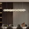 Luxe Led cristal salle à manger lustre design créatif barre accrocher éclairage moderne îlot de cuisine cristal lampe maison deocr lustre