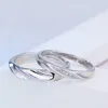 Diamond Couple Ring Engagement Wedding Silver Open Adjustable Band Rings for Women Men Fashion Jewelry will and sandy