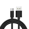Nylon flätad 2A hög hastighet USB -typ C -kablar 1m 2m 3m Datasynkroniserad Micro Fast Charger Cable för surfplatta Android Metal Housing USB -telefonsladd