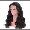 Body Wave Lace Front Wig Brasileiro Virgem Humano Cabelo Completo Perucas Para As Mulheres Cor Natural PWXV4 R7BYF