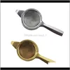 Infuser Double Handle Strainer Stainless Steel Portable Kitchen ToolルーズリーフフィルターメタルカップアクセサリーAffgl Infusers 6RNFD