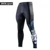 Zrce китайский стиль сжатие сжатие с трудными леггинсами 3D отпечатки бегают Fitness мужские брюки хип -хоп.