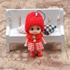 8cm Clown Handy Anhänger Plaid Rock Strickmütze Schöne Puppe Mini Mädchen Ornamente Spielzeug Geschenk Puppen Originalität 0 6YG F2