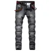 Denim Designer MOTO BIKE Straight Jeans For Men'S Size 28-38 40 42 Autumn Spring HIP HOP Punk Rock Streetwear Trouers 210622