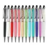 Luksusowy 2 w 1 Crystal Diamond Stylus Pens Pen and Ball Point Funkcja długopis dla iPhone 7 7Plus 6s Plus Samsung Galaxy S6 S7