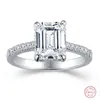 Küme Yüzük Ebedi 925 STERLING Gümüş Gelin Düğün Nişan Bantları Kadınlar İçin Setler 4ct Emerald Cut Simüle Elmas Fine JE1470998