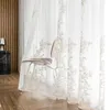 Роскошные романтические жемчужины вышитые вуаль занавес для гостиной спальня вилла мода бежевый цветочный тюль на окнах стеклянные драпировки