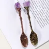 Skedar Dessert Scoop Crystal Vintage Fancy Teaspoons Flower Craving Mini Head Mönsterformad Antik Kaffesked