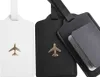 DHL50SETS Kadınlar PU Uçak Baskılar Seyahat Kısa Pasaport Kart Tutucu Kapak Bagaj Etiketi Beyaz Siyah