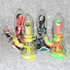 Silicone Bongs hookah pipes 7.8 inches eye design Mini Hookahs Dab Rigs beaker Bong With Glass Bowl Water Pipe Multi Color Free DHL