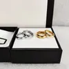 Top Luxury Designer Ring 18k Gold Lover Couple Wedding rings Couple Interlocking Fashion Simple Jewelry Supply