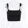 Goth Punk Y2k Sexy Black Top Top Mall Streetwear Chain Bodycon Vest GRUNGE E Girl Summer Sans Sans Sans Crops Tops 210517