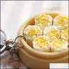 Keychains Fashion Accessoires Mini Simation Caract￩ristique Food Dumplings Chain Key Chain Mute Charm Sac Keychain Couleur Random Drop Livraison 2021