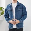 Herenjacks groothandel 2022 tiener all-match Koreaanse losse schouder mouw denim jas mannelijke knappe gewassen jas
