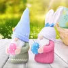 Fournitures de fête décorations de pâques mignon lapin oreille carotte gnome poupée printemps gnomes vacances décoration de la maison poupées en peluche