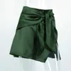 Asymetryczne Patchwork Empire Damskie Mini Spódnica Lato Niewidzialna Koronka Zipper Solidne Spódnice Dla Kobiet Streetwear Lady Odzież 210629