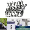 Ultnice 6 stks rvs grote strand handdoek clips wasknijpers kleding pennen kleding hanger klem fabriek prijs expert ontwerp kwaliteit nieuwste stijl origineel