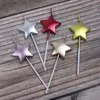 Cake Decoration Candle Cakes Pick Ornament Love Stars Shape Candles for Valentine's Day Birthday Party Supplies Golden RRA9969