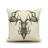 Cushion/Decorative Pillow Nordic Style Animal Printed Cushion Cover Home Decorative Pillows Car Sofa Bed Art Throw Case Linen Custom Pillowc