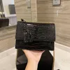 crocodile pattern handbag leather shoulder