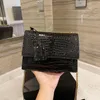 crocodile pattern handbag leather shoulder