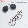 Tom Brand TB710 retro män/kvinnor mode oval sköldpaddsskal med myopia glasögon ram polariserande klipp solglasögon
